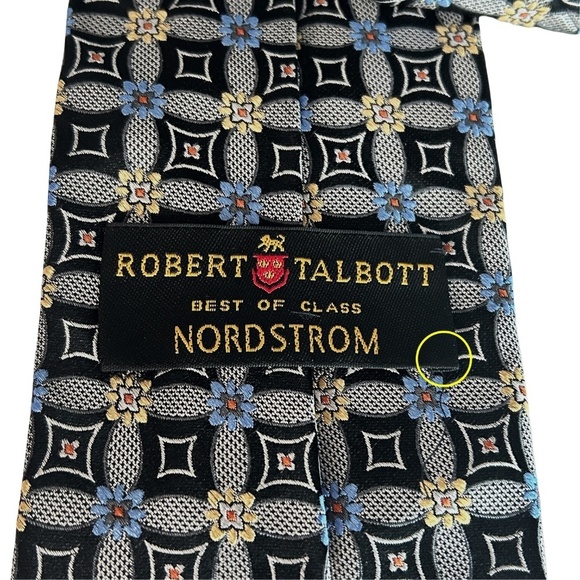 Robert Talbott Best of Class Silk Necktie Woven Textured Floral Geometric Print - Picture 6 of 11